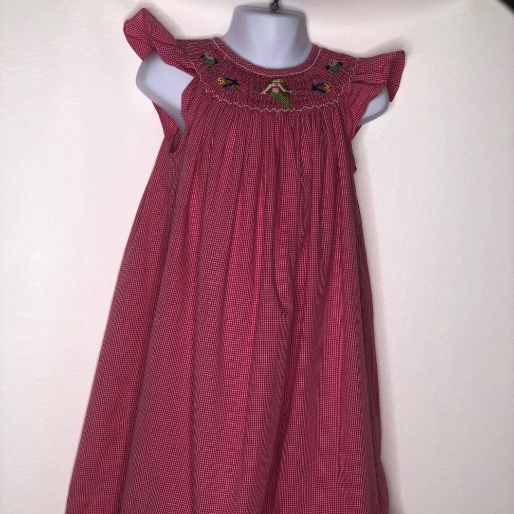 Anavini mermaid fish smocked dress flutter sleeve